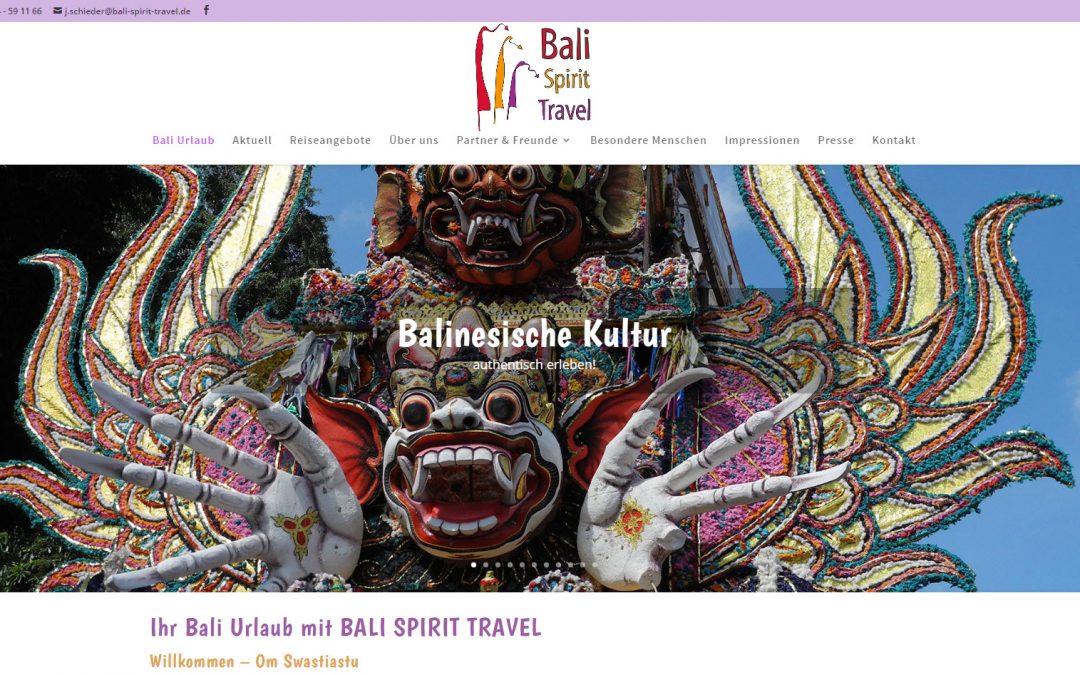 Webseite Bali Spirit Travel