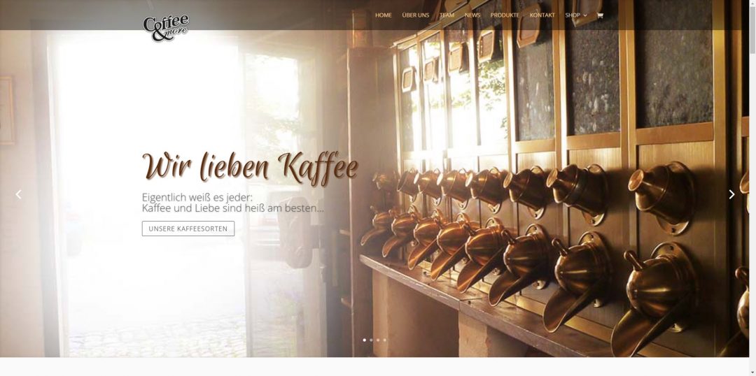 Webseite und Shop Coffee and more