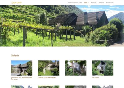 Webseite Ferienhaus Casa Salto in Maggia