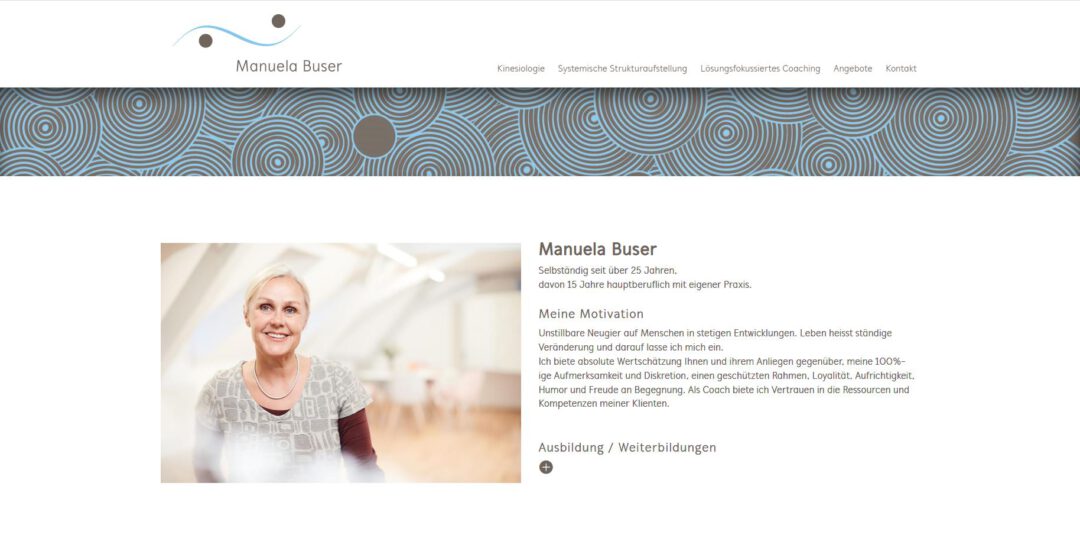 Webseite Manuela Buser, Lösungsorientiertes Coaching