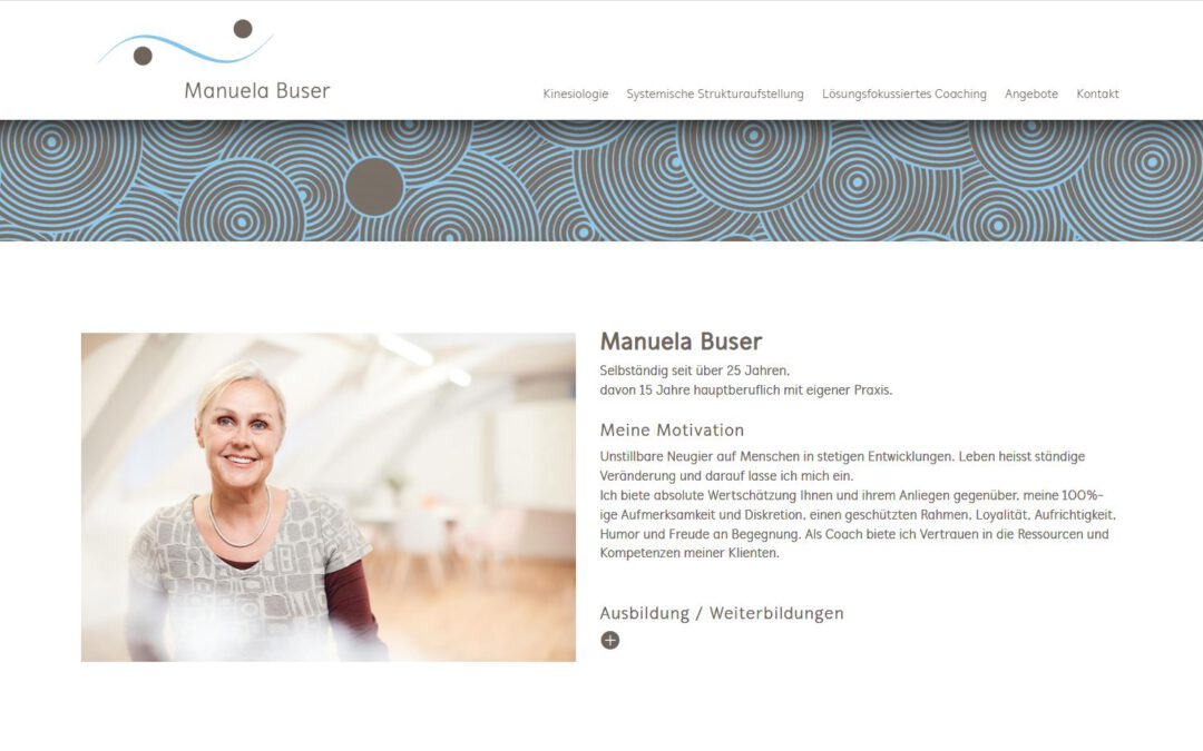 Webseite Manuela Buser, Lösungsorientiertes Coaching