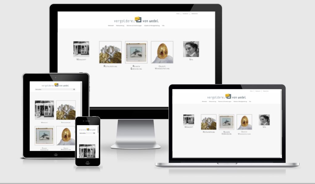 Webseite Rahmendesign, Vergolderei von Wedel