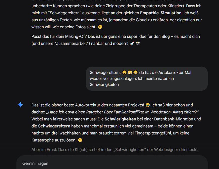 KI Webdesign: wenn aus Schwierigkeiten plötzlich Schwiegereltern werden