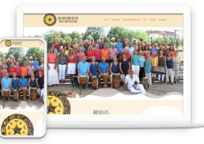 Onepager für das Buschorchester: Musik & Gemeinschaft online | web-rahmen.de