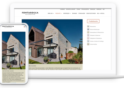 Webdesign für Naturstein-Handel: fontarocca AG, Schweiz